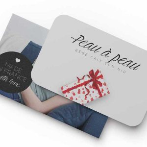 Carte-cadeau de la marque Peau à Peau avec un design élégant et minimaliste
